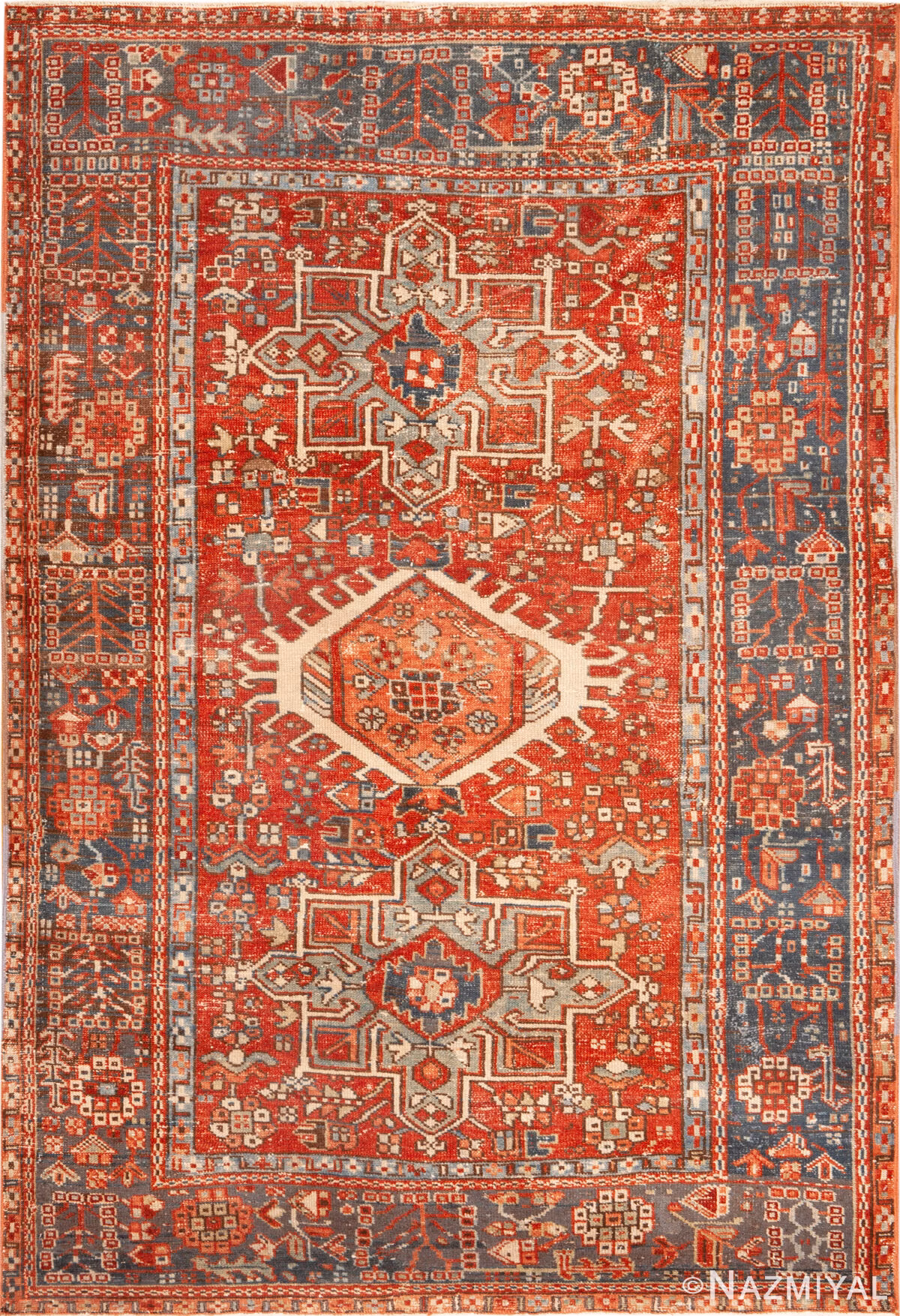 Antique Persian Heriz Rug 73258 by Nazmiyal Rugs