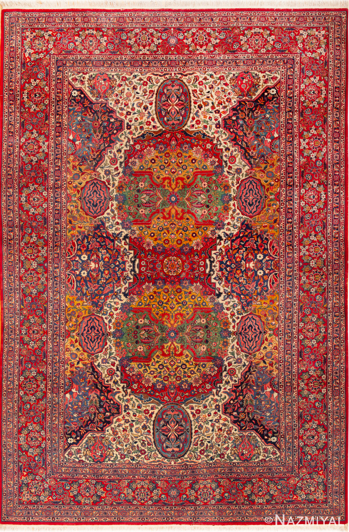 Antique Persian Kashan 95119 by Nazmiyal Rugs