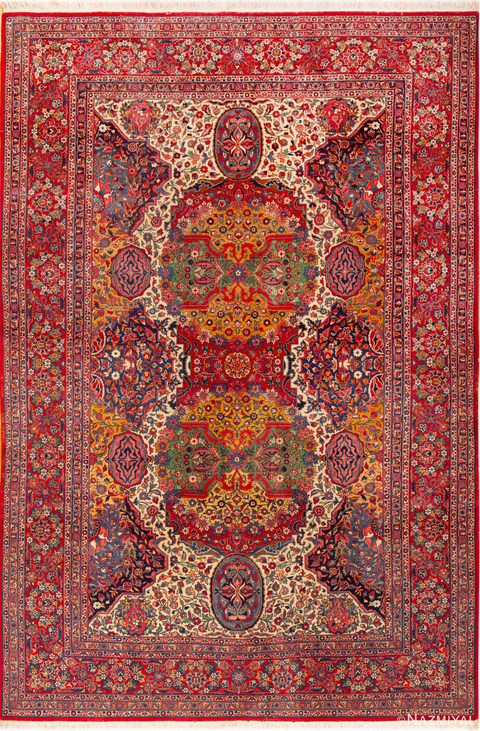 Antique Persian Kashan 95119 by Nazmiyal Rugs