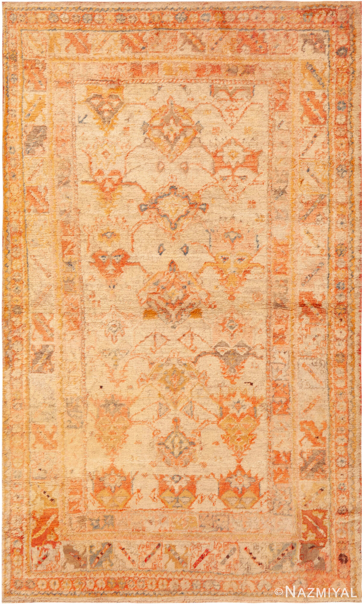 Antique Turkish Oushak Rug 74100 by Nazmiyal Rugs