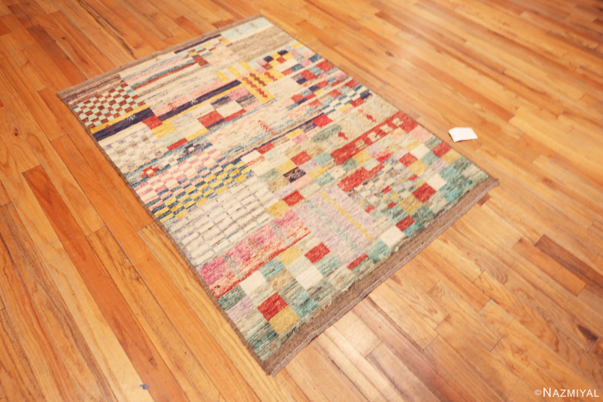 Floor View of Modern Central Asian Abstract Rug 12377 by Nazmiyal Rugs
