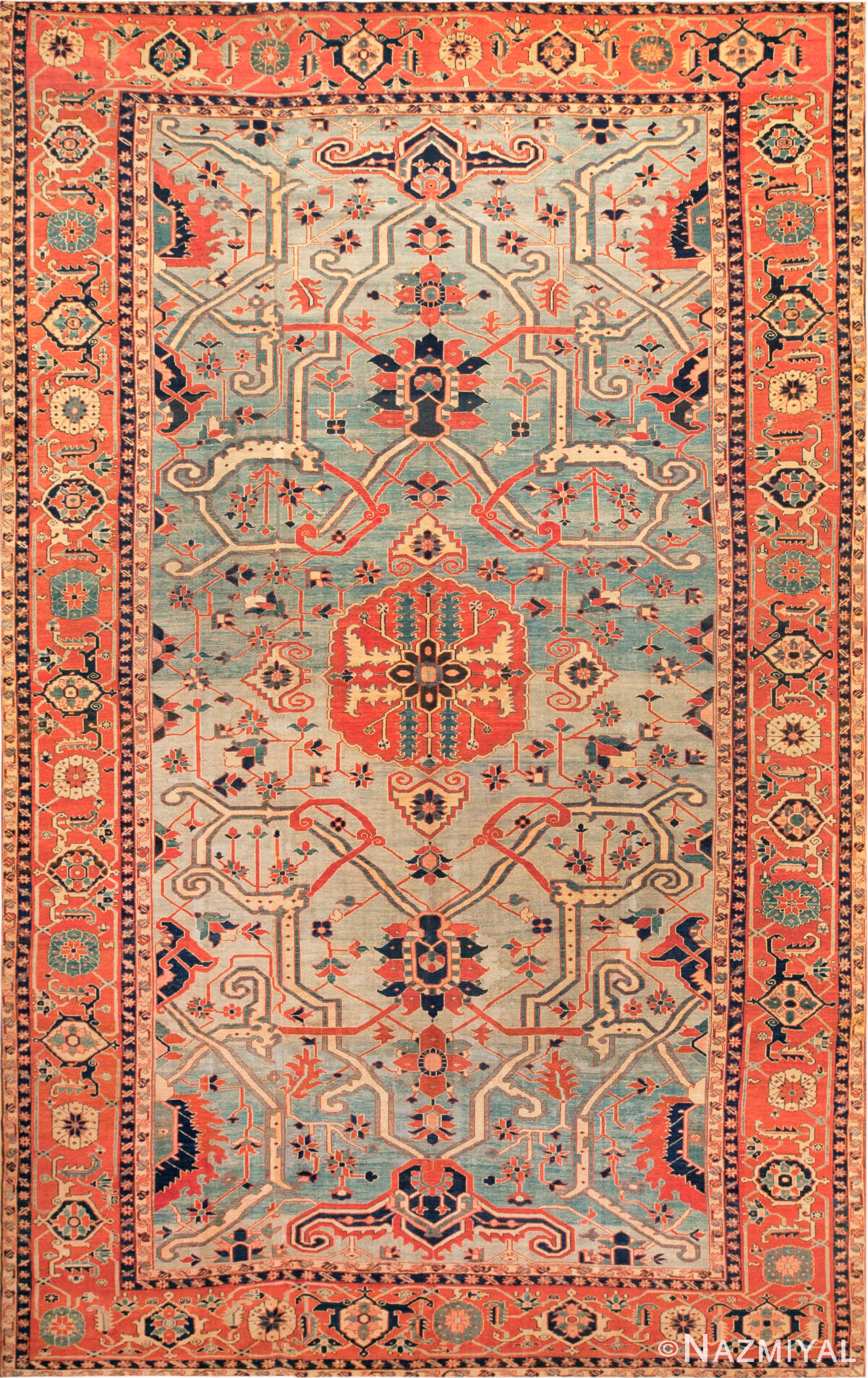 Large Antique Persian Serapi Rug 74050 by Nazmiyal Rugs