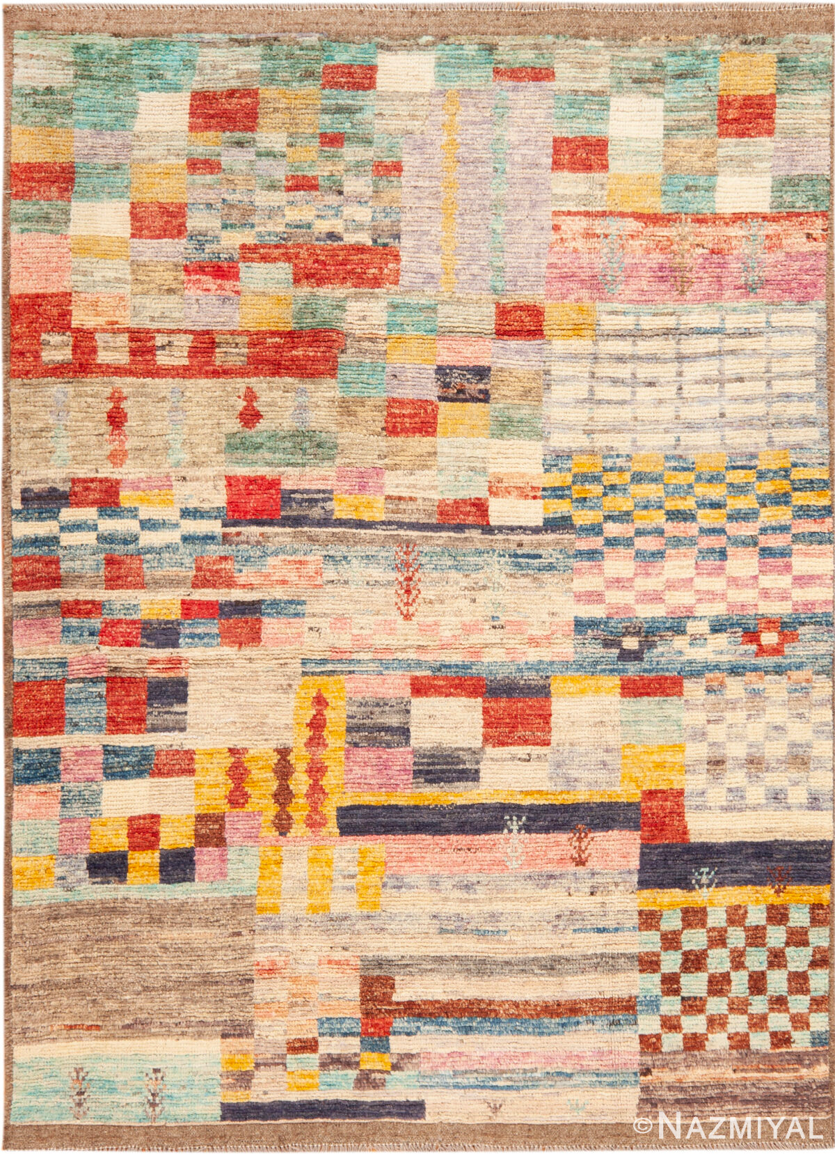 Modern Central Asian Abstract Rug 12377 by Nazmiyal Rugs