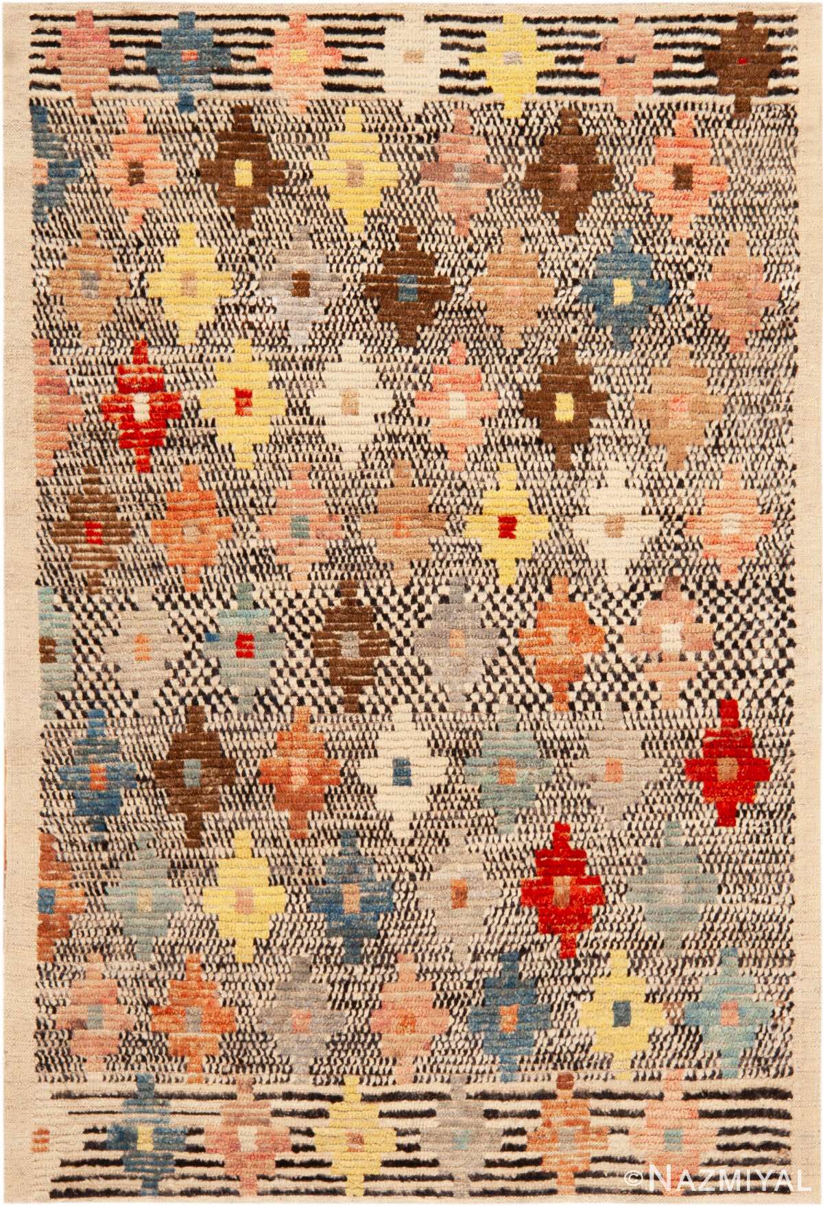 Modern Central Asian Abstract Rug 12403 by Nazmiyal Rugs