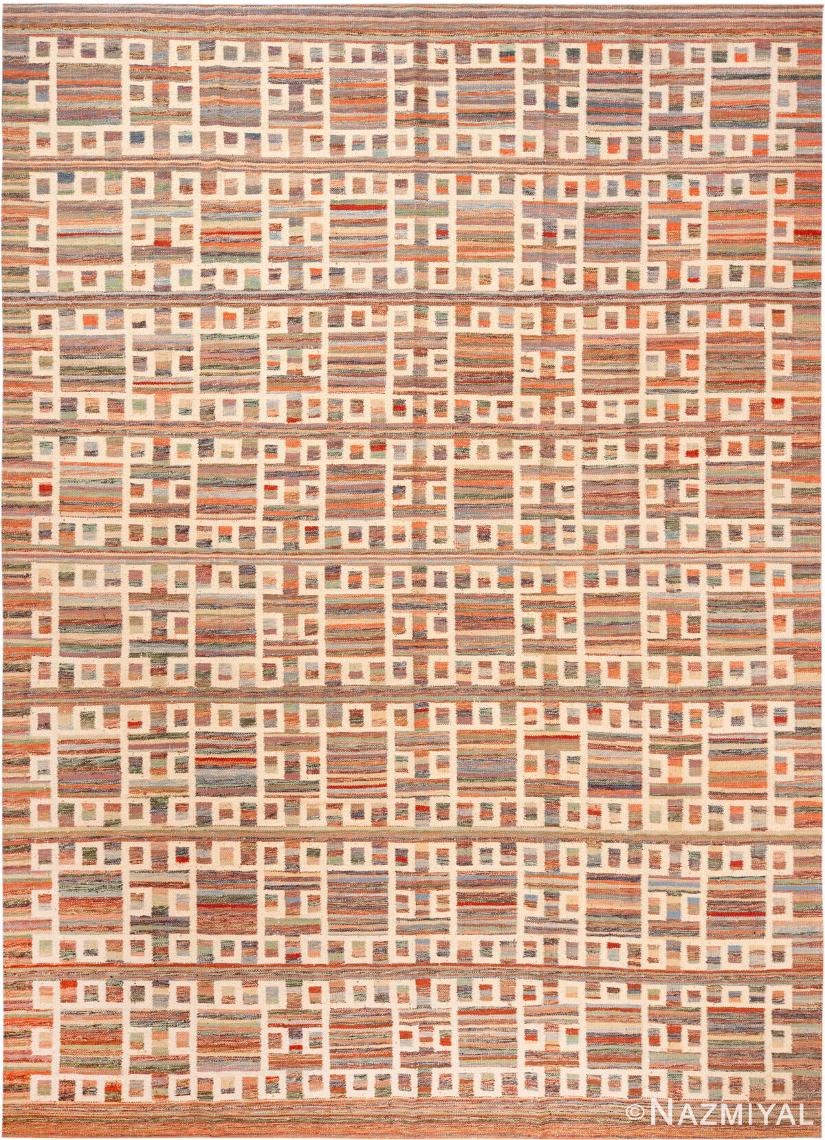 Modern Central Asian Swedish Style Kilim Rug 74069 by Nazmiyal Rugs
