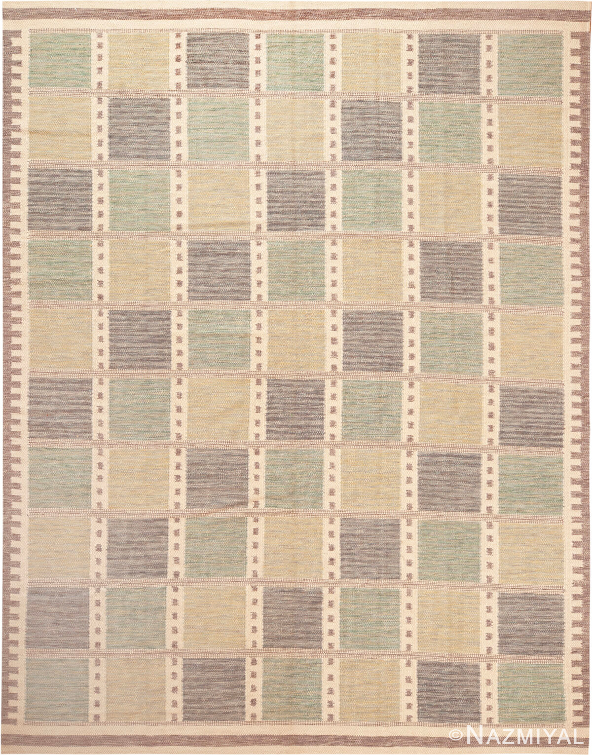 Modern Central Asian Swedish Style Kilim Rug 74072 by Nazmiyal Rugs