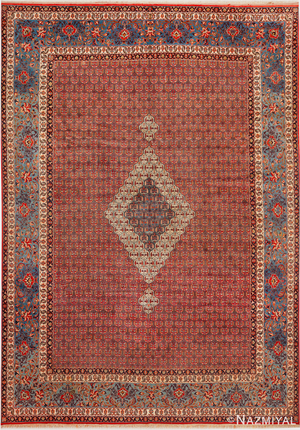 Vintage Persian Silk and Wool Isfahan Rug 95118 by Nazmiyal Rugs
