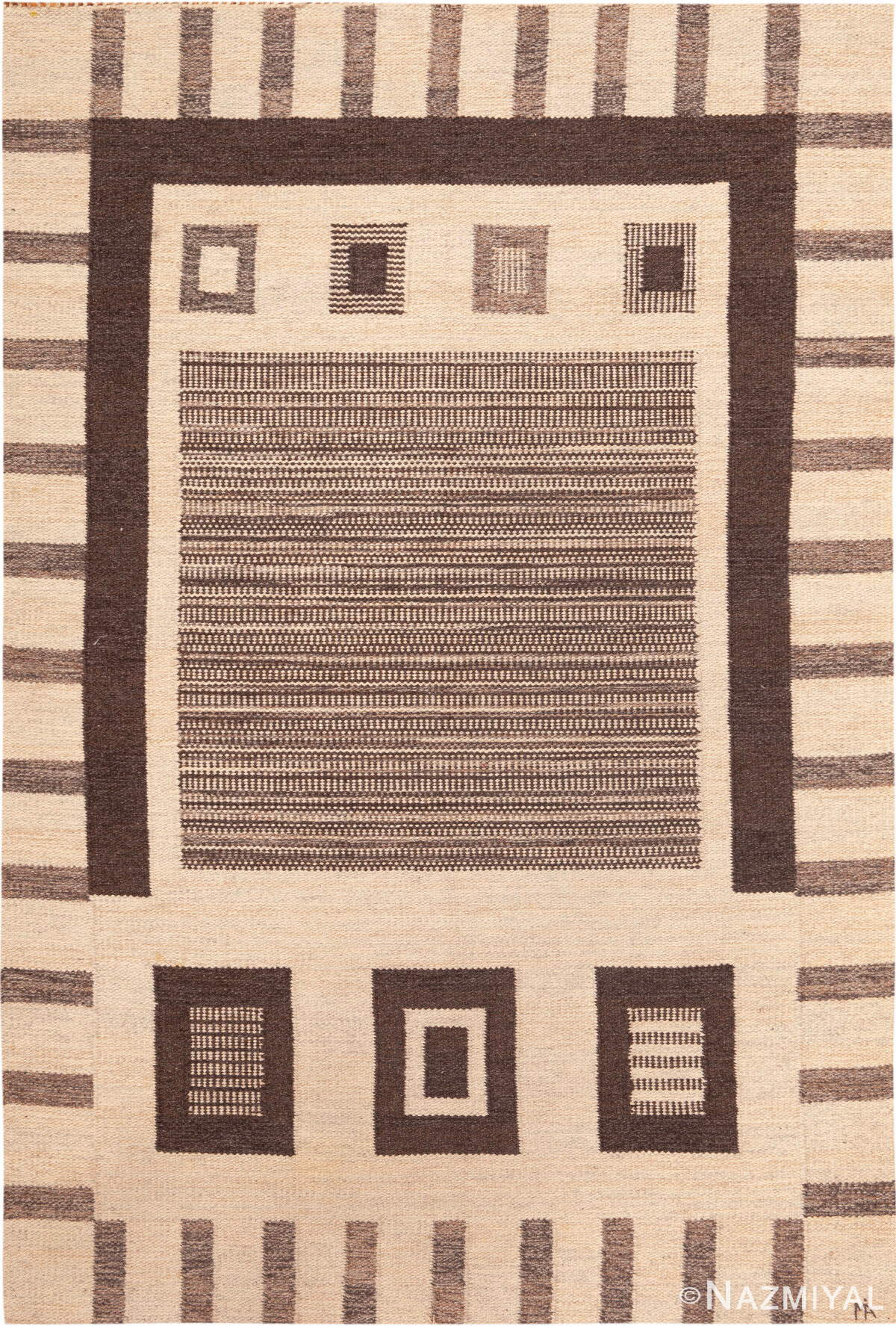 Vintage Swedish Kilim Signed MA (Margareta Akerberg) Rug 74108 by Nazmiyal Rugs