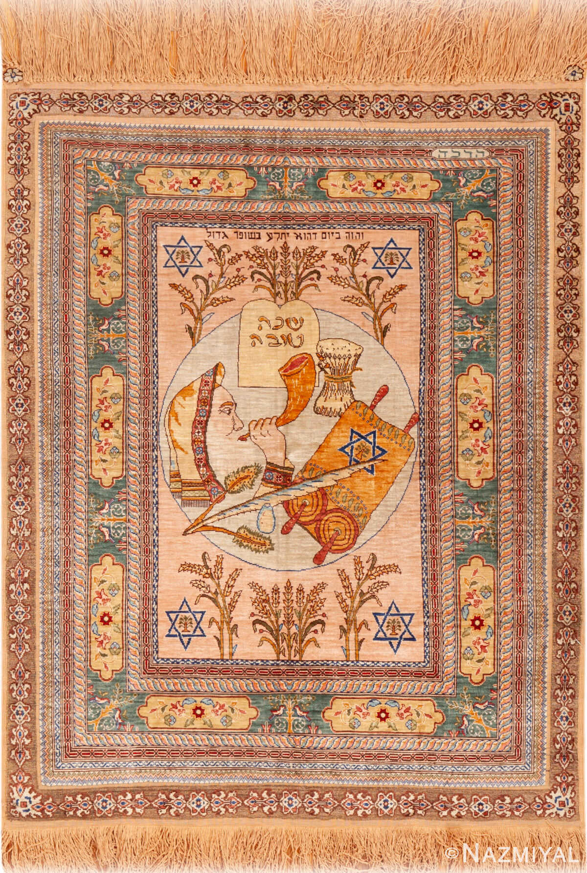 Vintage Turkish Silk Herekeh Rug 74084 by Nazmiyal Rugs