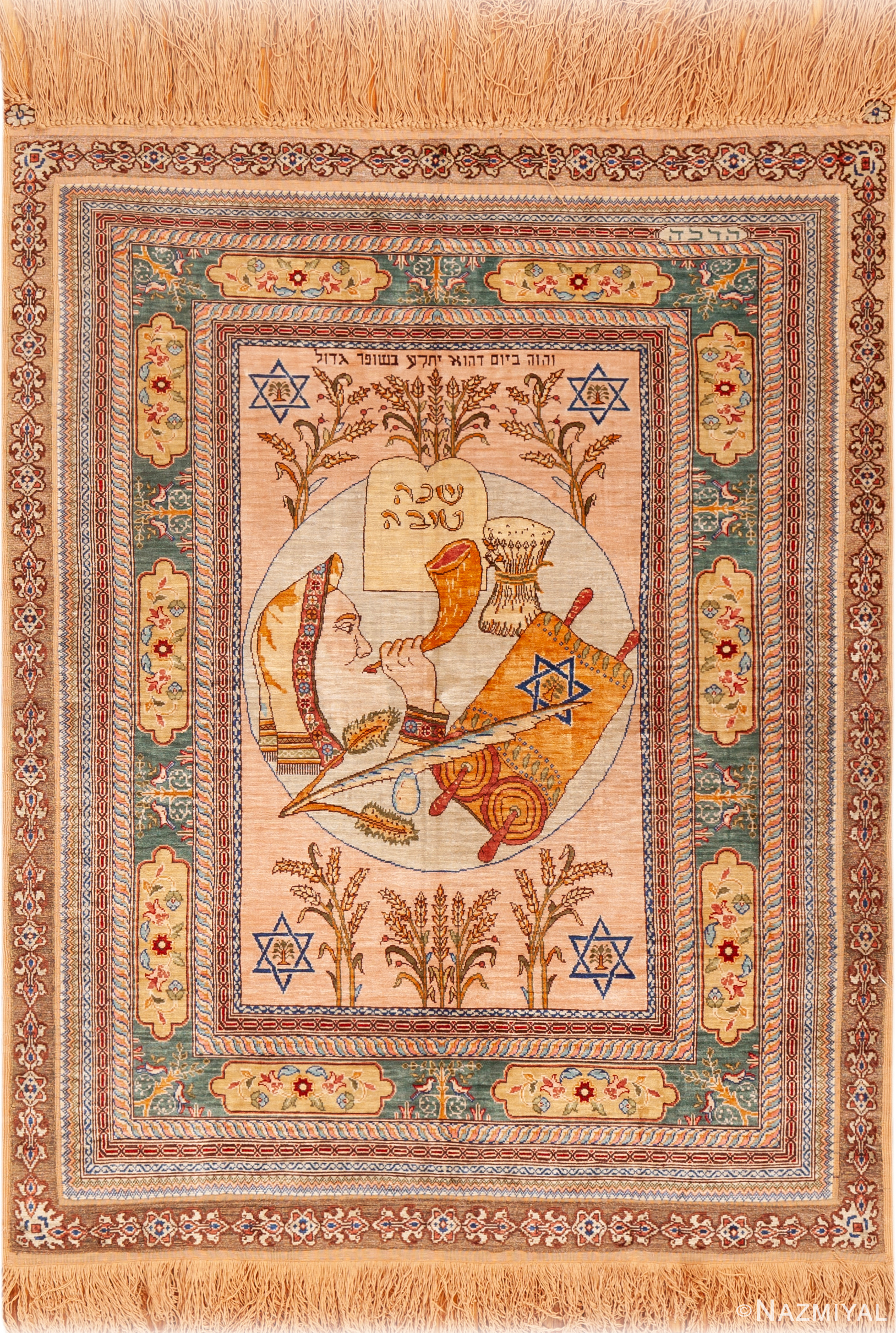 Vintage Turkish Silk Herekeh Rug 74084 by Nazmiyal Rugs
