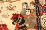 Women with Horses on Antique Persian Kashan Rug Women with Horses on Antique Persian Kashan Rug 74106 by Nazmiyal Rugs