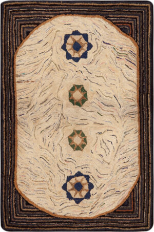 Antique American Hooked Rug 74140 by Nazmiyal Rugs
