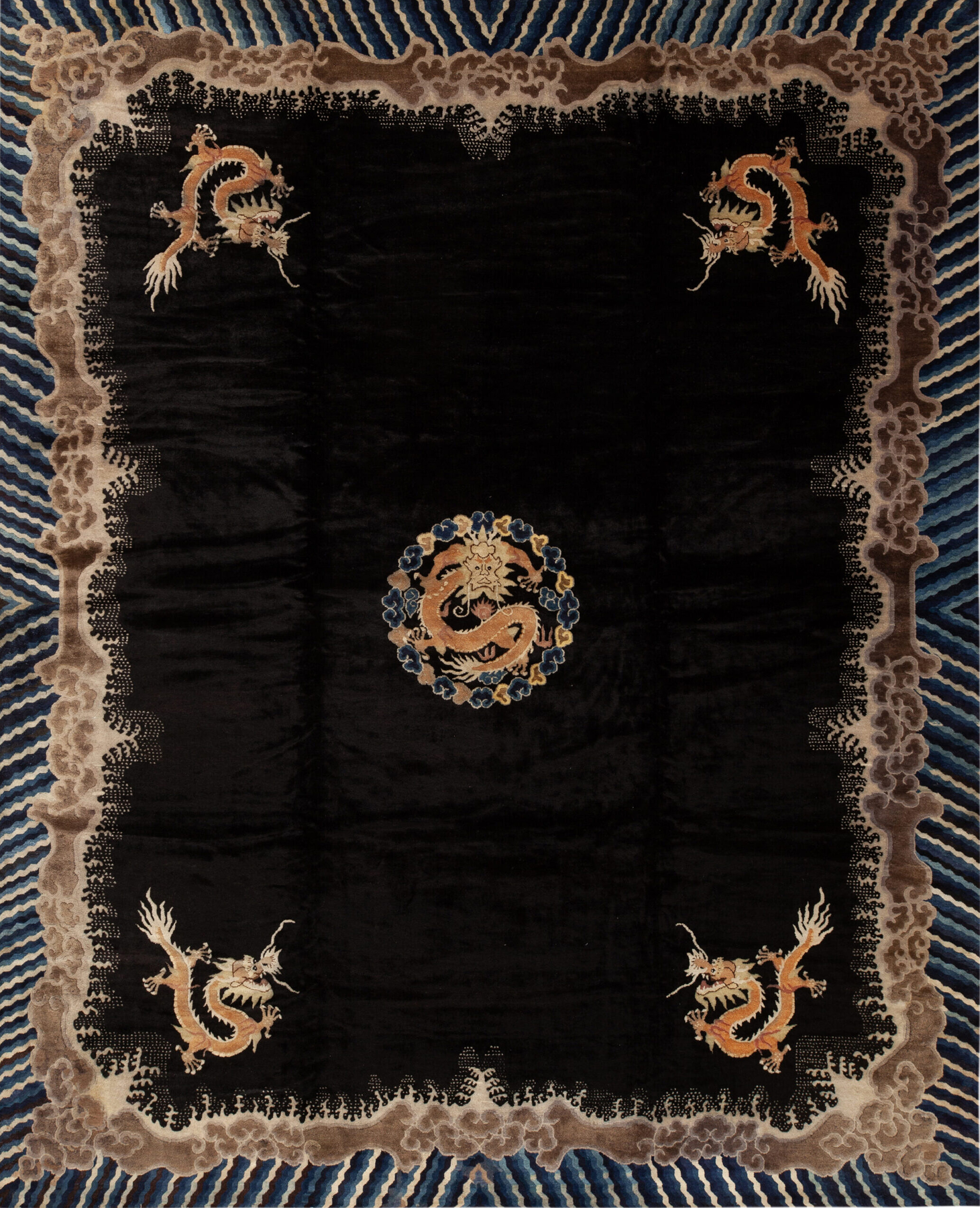 Antique Chinese Peking Dragon Rug 73914 by Nazmiyal Rugs