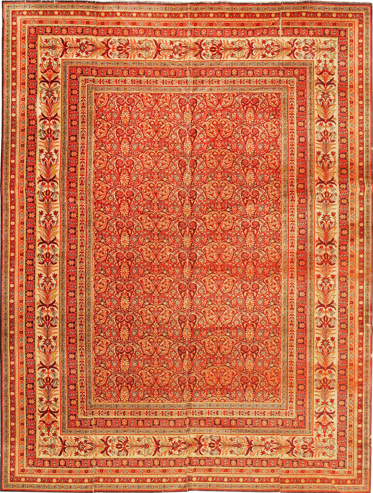 Antique English Boteh Rug 72401 Featured Nazmiyal Rugs