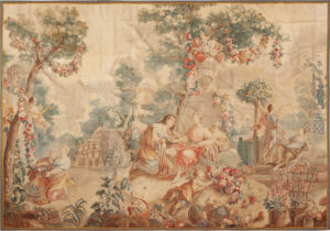 Antique French Silk and Wool Tapestry 74153 by Nazmiyal Rugs