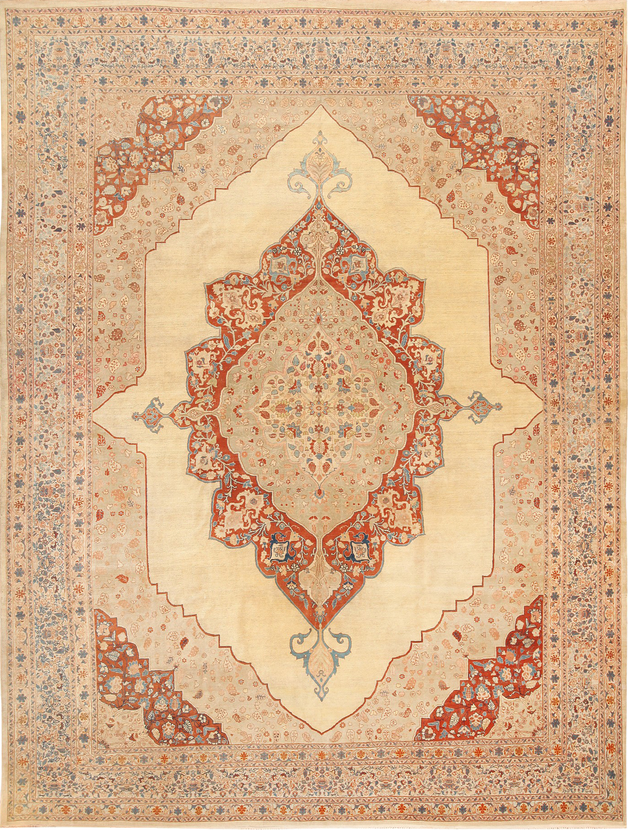 Antique Haji Jalili Persian Tabriz Rug 47135 Featured Nazmiyal Rugs
