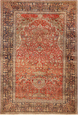 Antique Persian Mohtashem Kashan Rug 95078 by Nazmiyal Rugs