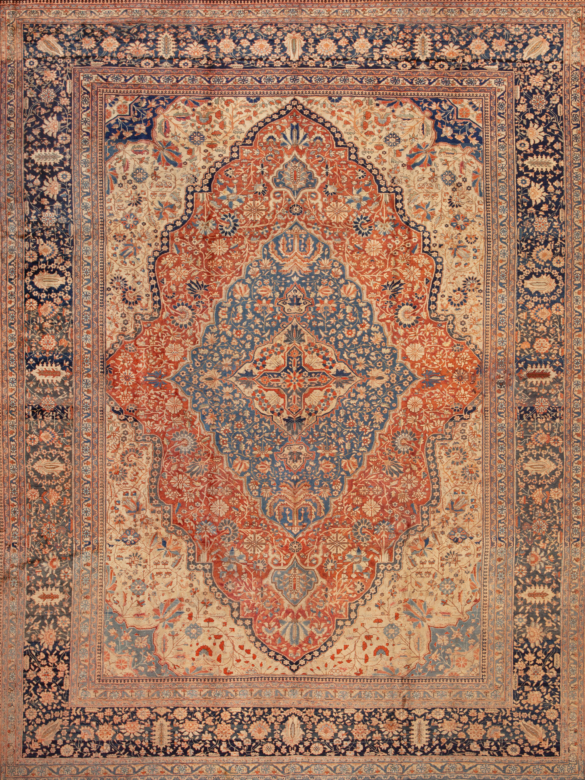 Antique Persian Mohtashem Kashan Rug 95095 Featured Nazmiyal Rugs