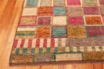 Corner of Modern Central Asian Geometric Grid Rug Corner of Modern Central Asian Geometric Grid Rug 12382 by Nazmiyal Rugs