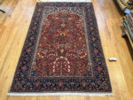 Floor View of Floral Antique Persian Mohtashem Kashan Prayer Design Rug 72854 by Nazmiyal Antique Rugs