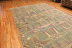 Floor view of Modern Central Asian Swedish Inspired Rug Floor view of Modern Central Asian Swedish Inspired Rug 74137 by Nazmiyal Rugs