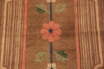 Floral Detail on Antique American Hooked Rug 74141 by Nazmiyal Rugs