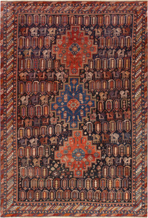 Large Antique Caucasian Baku Rug 74102 by Nazmiyal Rugs