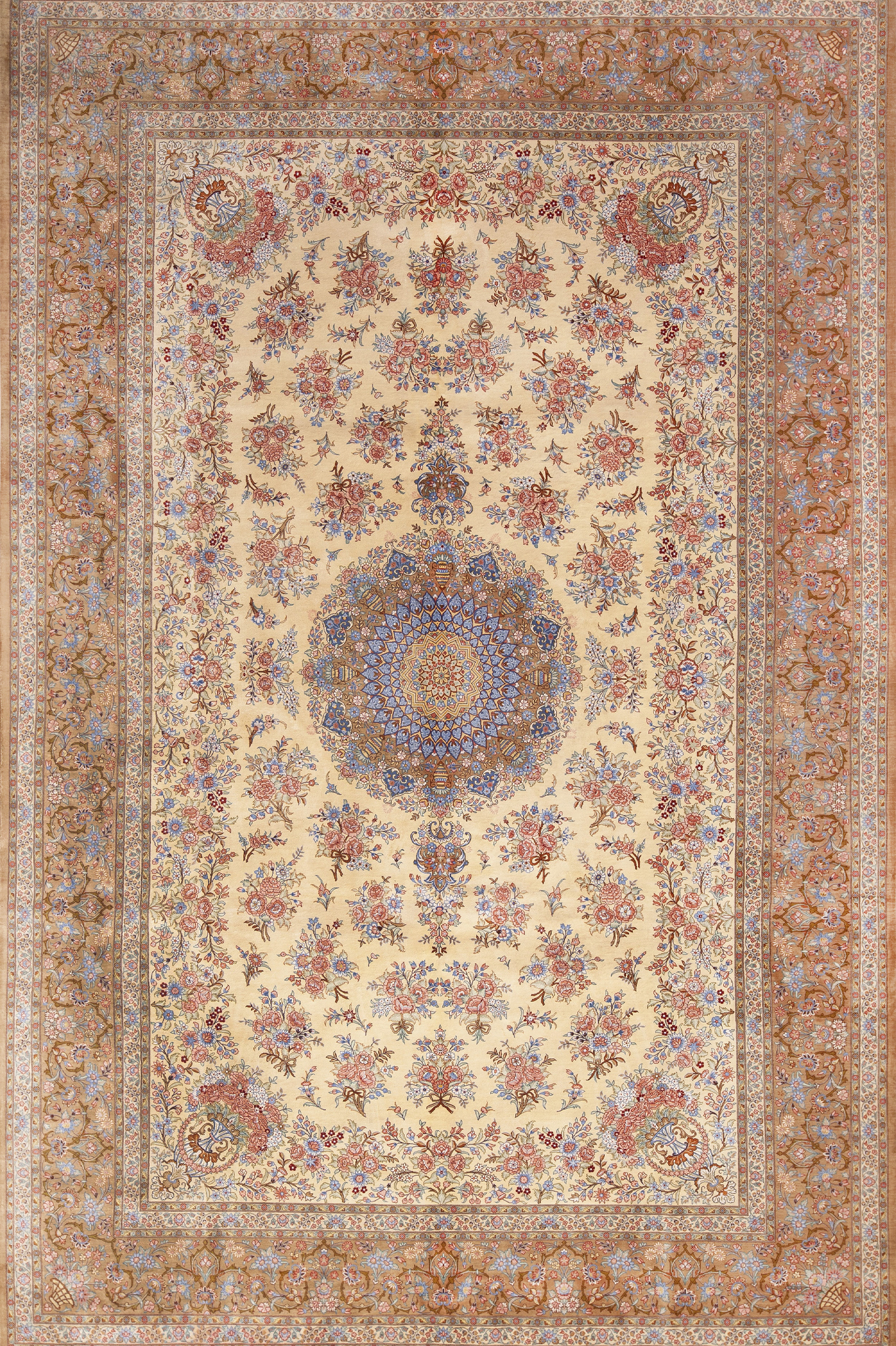 Vintage Persian Silk Qum Rug 72749 Featured Nazmiyal Rugs