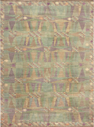 Modern Central Asian Swedish Inspired Rug 74136 by Nazmiyal Rugs