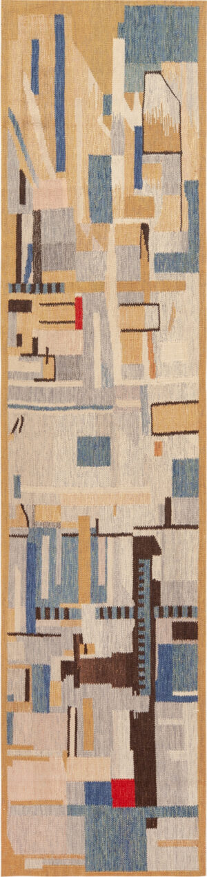 Modern Swedish Inspired Kilim Runner Rug 74175 by Nazmiyal Rugs