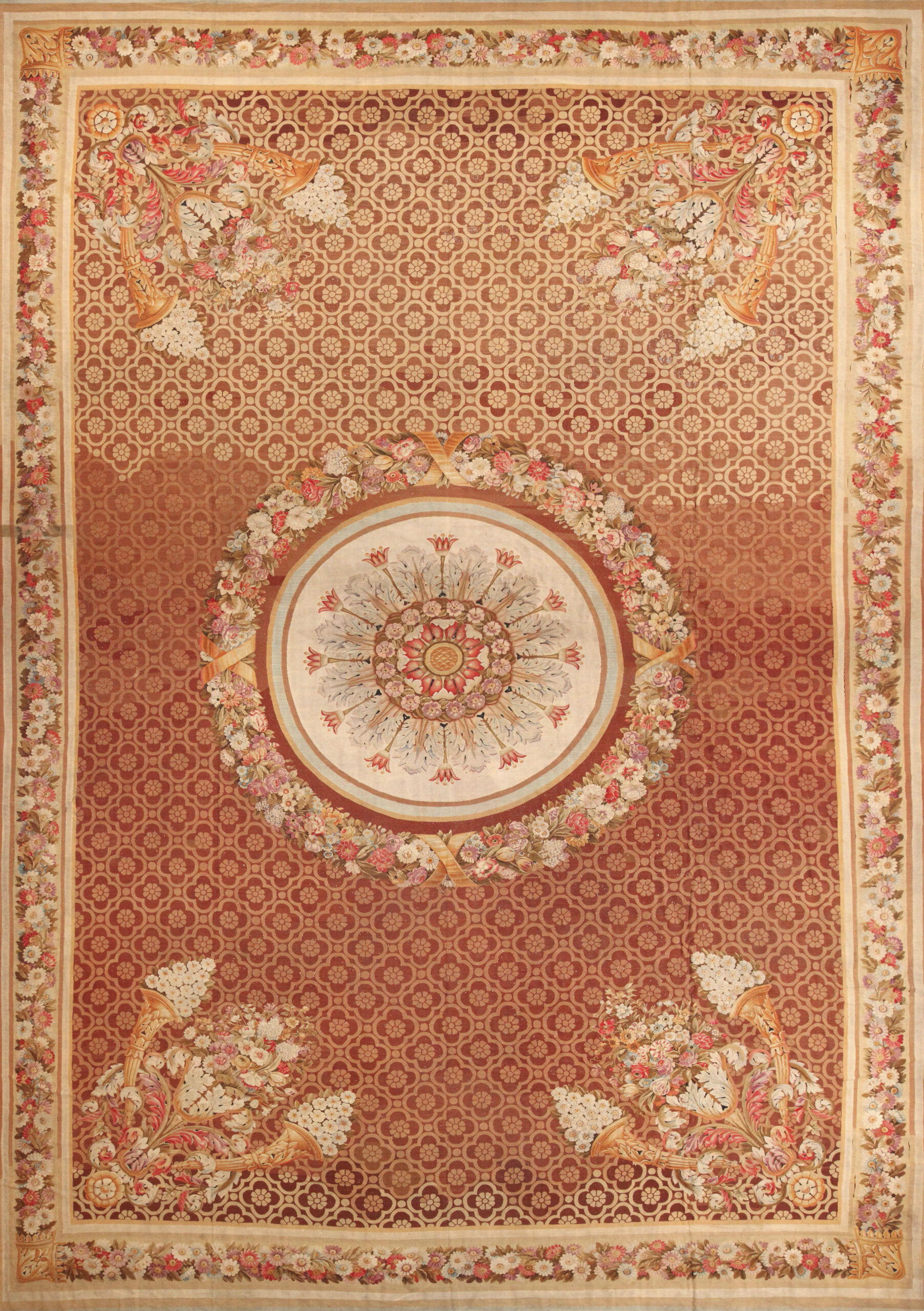 Antique 19th Century French Aubusson Rug 47241 Featured Nazmiyal Rugs