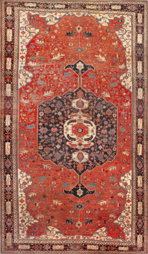 Oversized Antique Persian Serapi Rug 74048 by Nazmiyal Rugs