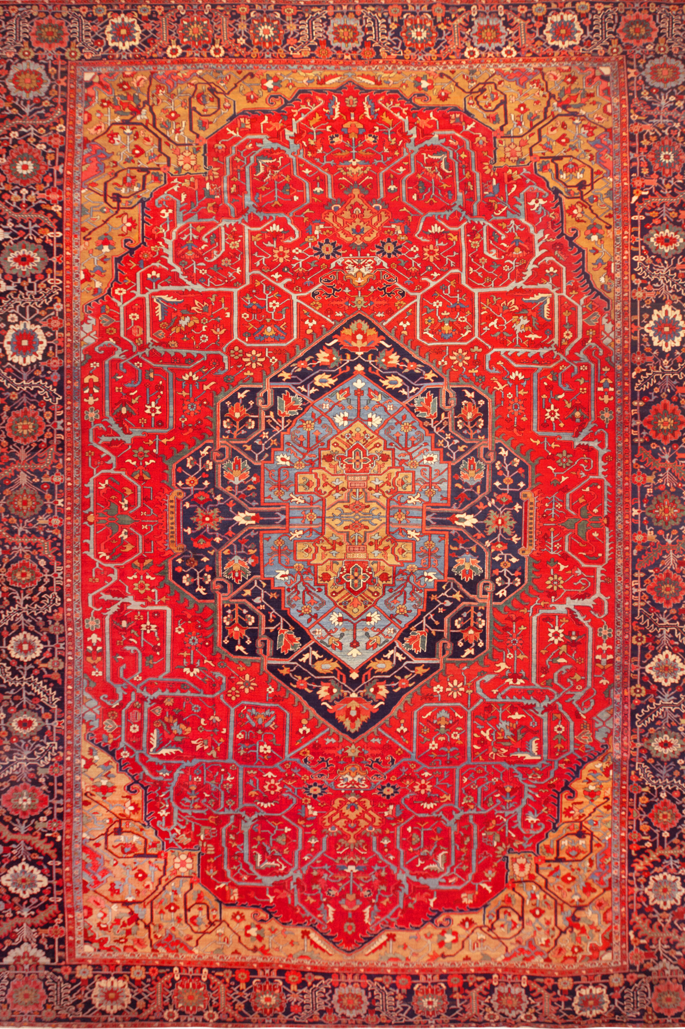 Oversized Antique Persian Serapi Rug 74049 Featured Nazmiyal Rugs