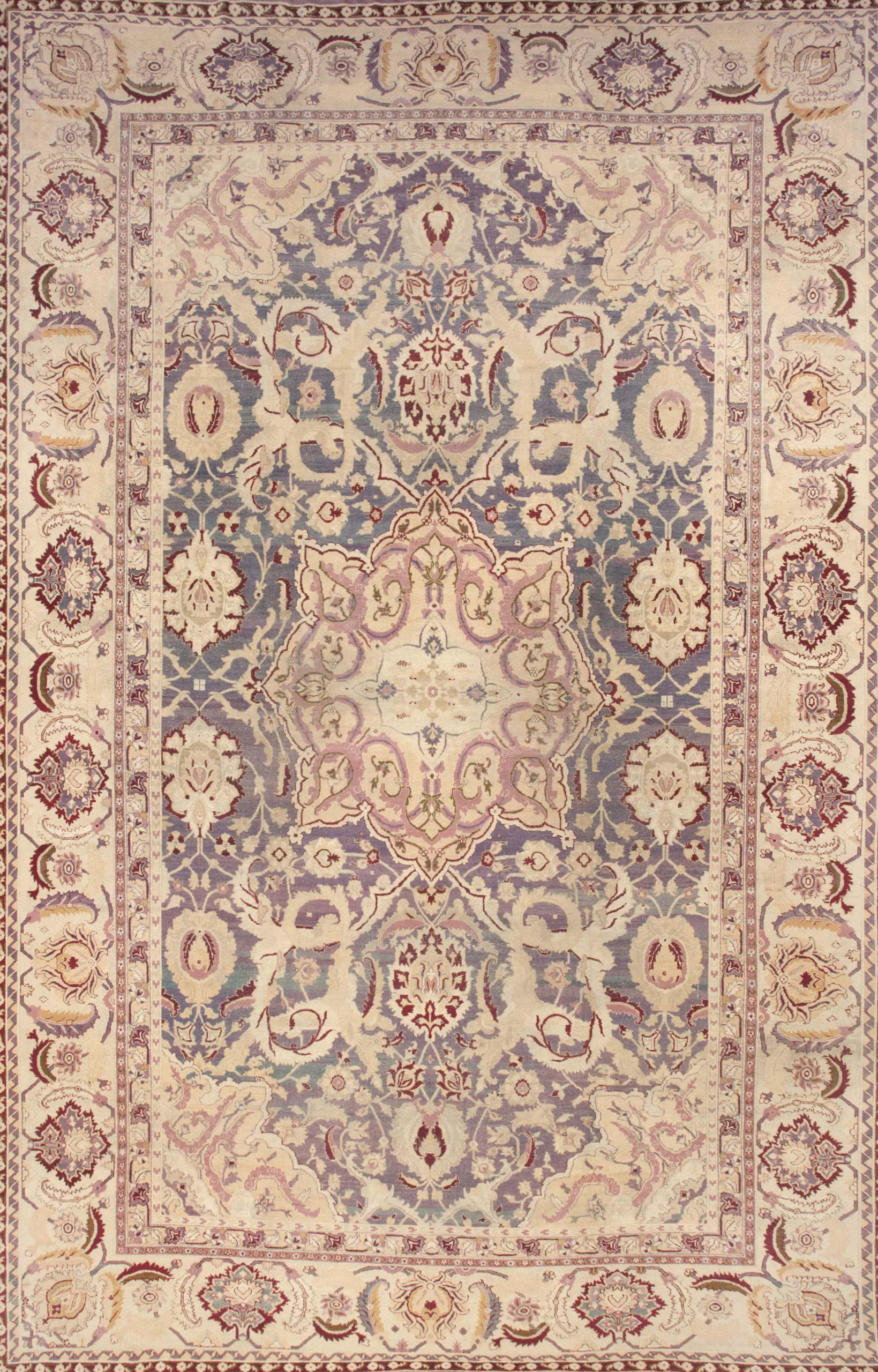 Oversized Antique Indian Agra Rug 45976 Featured Nazmiyal Rugs