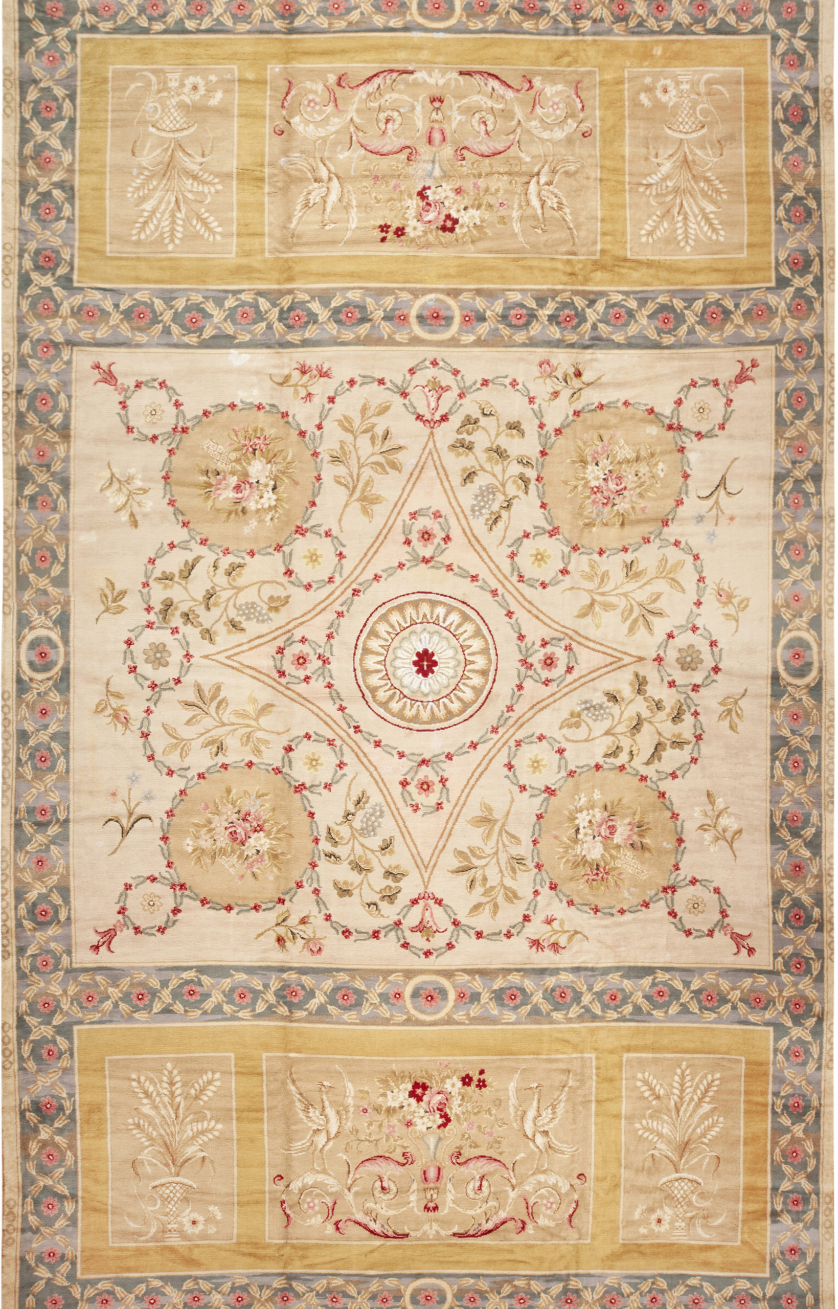 Oversized Vintage European Savonnerie Rug 73952 Featured Nazmiyal Rugs