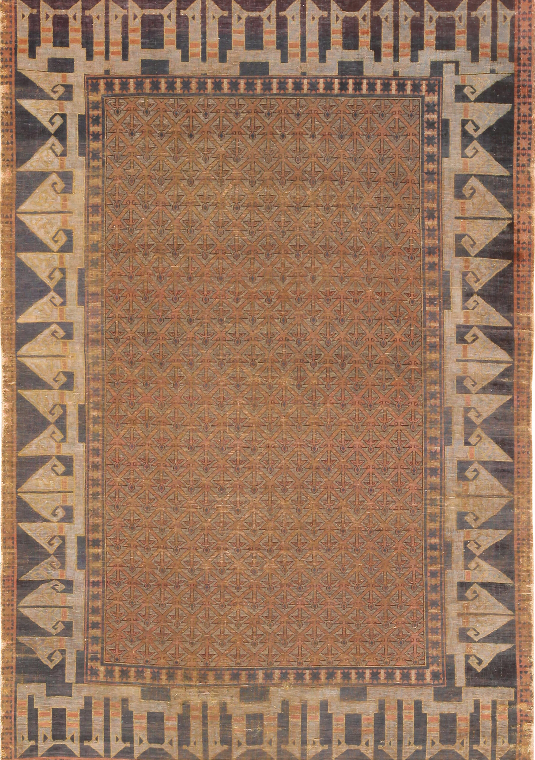 Antique Turkish Sljuk Design Silk Rug 70665 Featured Nazmiyal Rugs