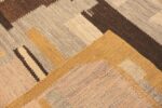 Stitching on Modern Swedish Inspired Kilim Runner Rug Stitching on Modern Swedish Inspired Kilim Runner Rug 74175 by Nazmiyal Rugs