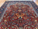 Top of Floral Antique Persian Mohtashem Kashan Prayer Design Rug 72854 by Nazmiyal Antique Rugs