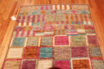 Top View of Modern Central Asian Geometric Grid Rug Top View of Modern Central Asian Geometric Grid Rug 12382 by Nazmiyal Rugs