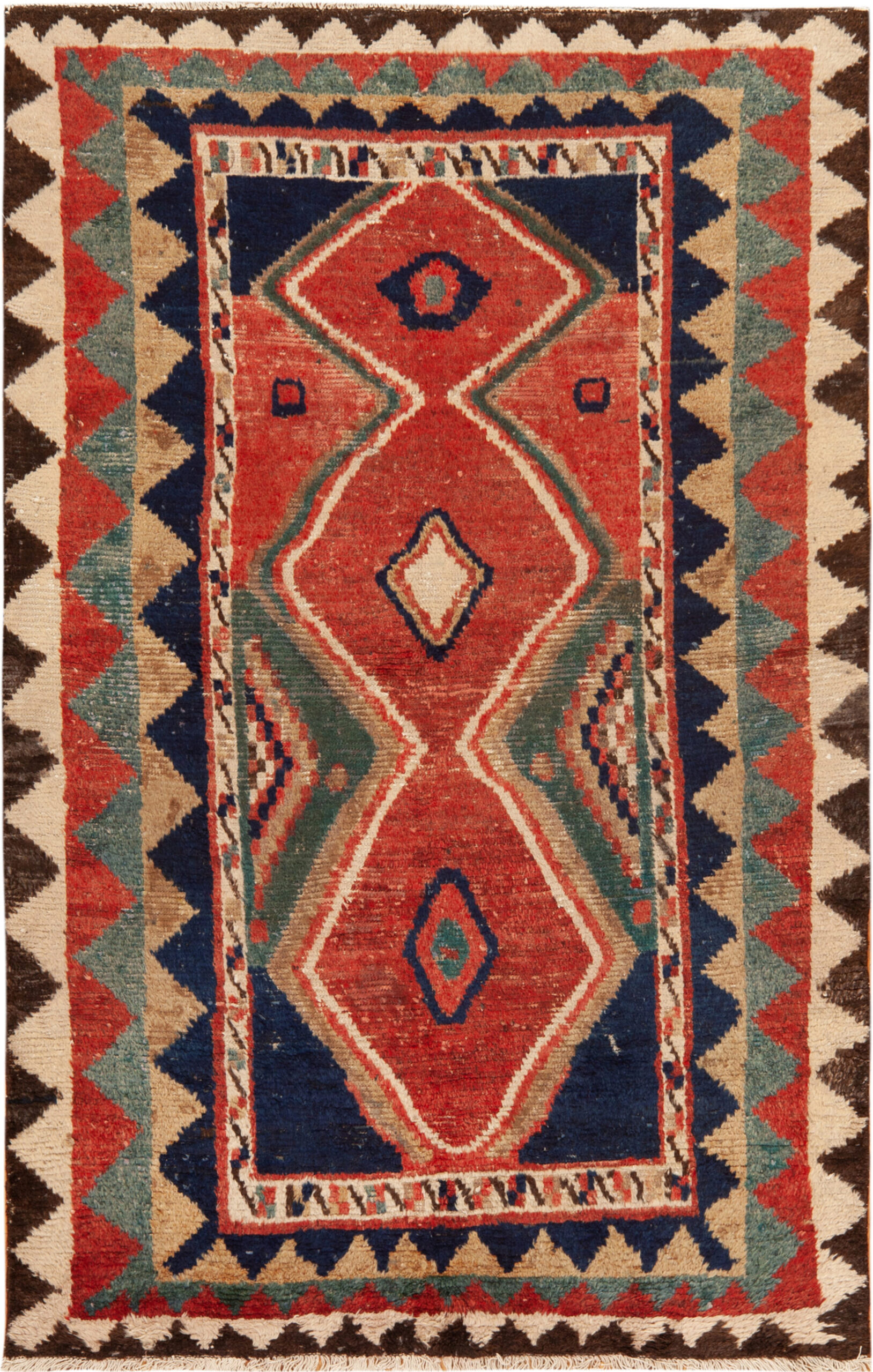 Vintage Persian Gabbeh Diamond Pattern Rug 73900 Featured Nazmiyal Rug