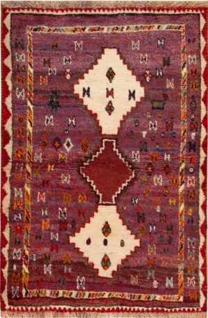 Vintage Persian Gabbeh Rug 74112 by Nazmiyal Rugs