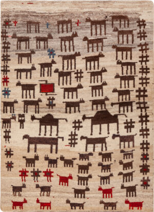 Vintage Persian Gabbeh Rug 74114 by Nazmiyal Rugs