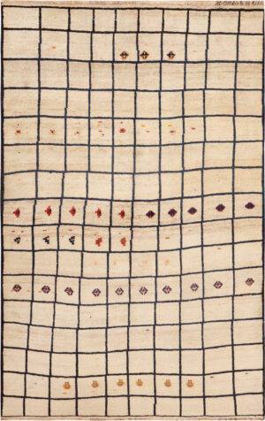 Vintage Persian Gabbeh Rug 74122 by Nazmiyal Rugs