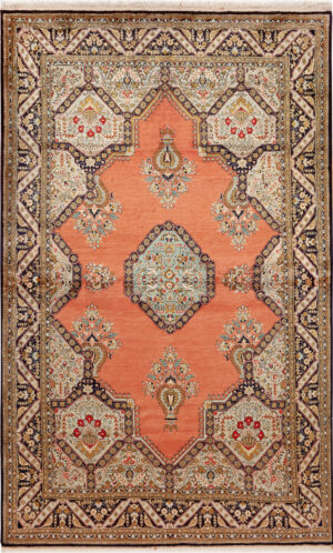Vintage Persian Silk Qum Rug 95052 by Nazmiyal Rugs