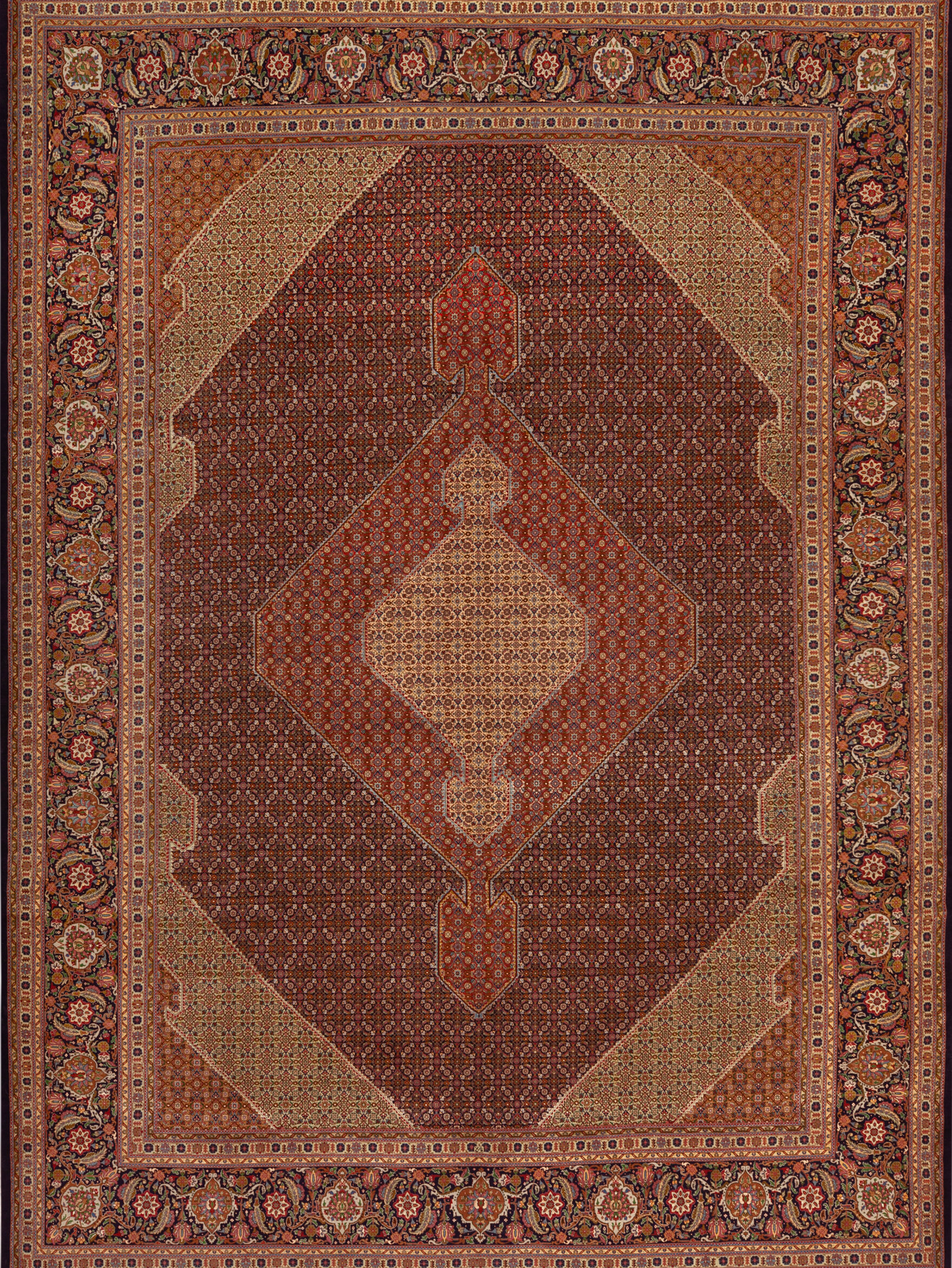 Vintage Persian Silk Wool Tabriz Rug 95139 Featured Nazmiyal Rugs