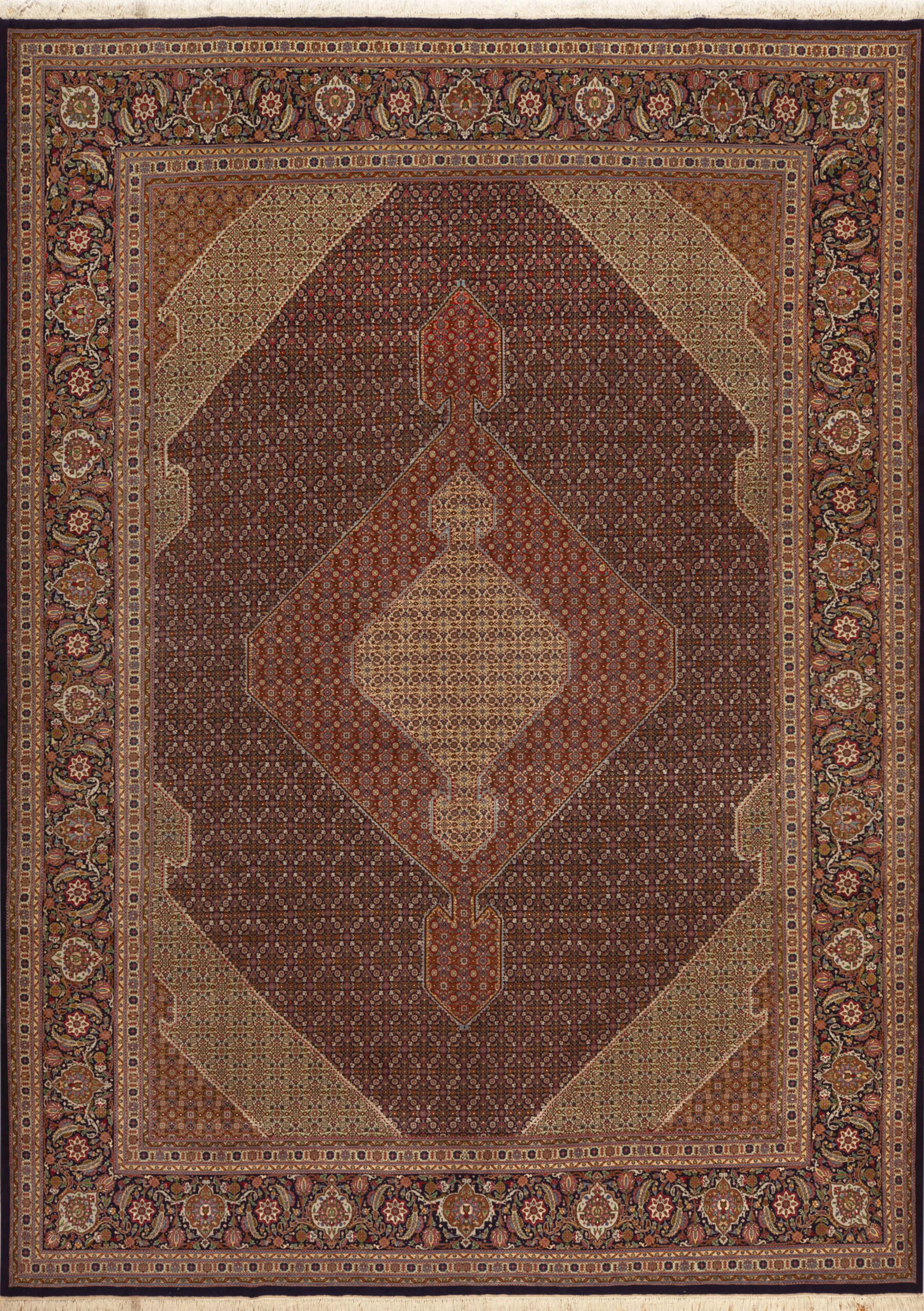 Vintage Persian Silk and Wool Tabriz Rug 95139 Featured Nazmiyal Rugs