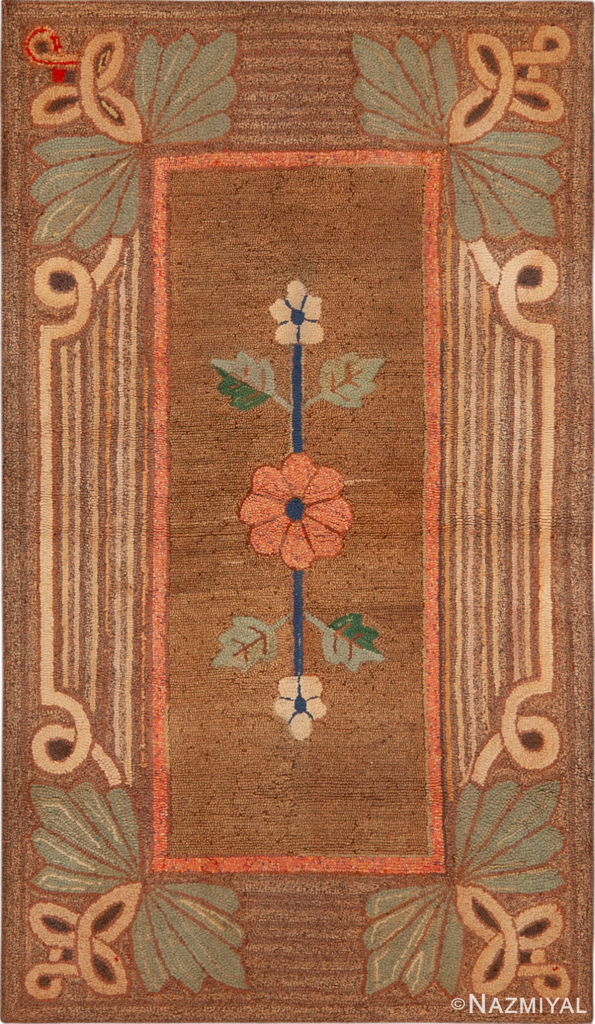 Antique American Hooked Rug 74141 by Nazmiyal Rugs