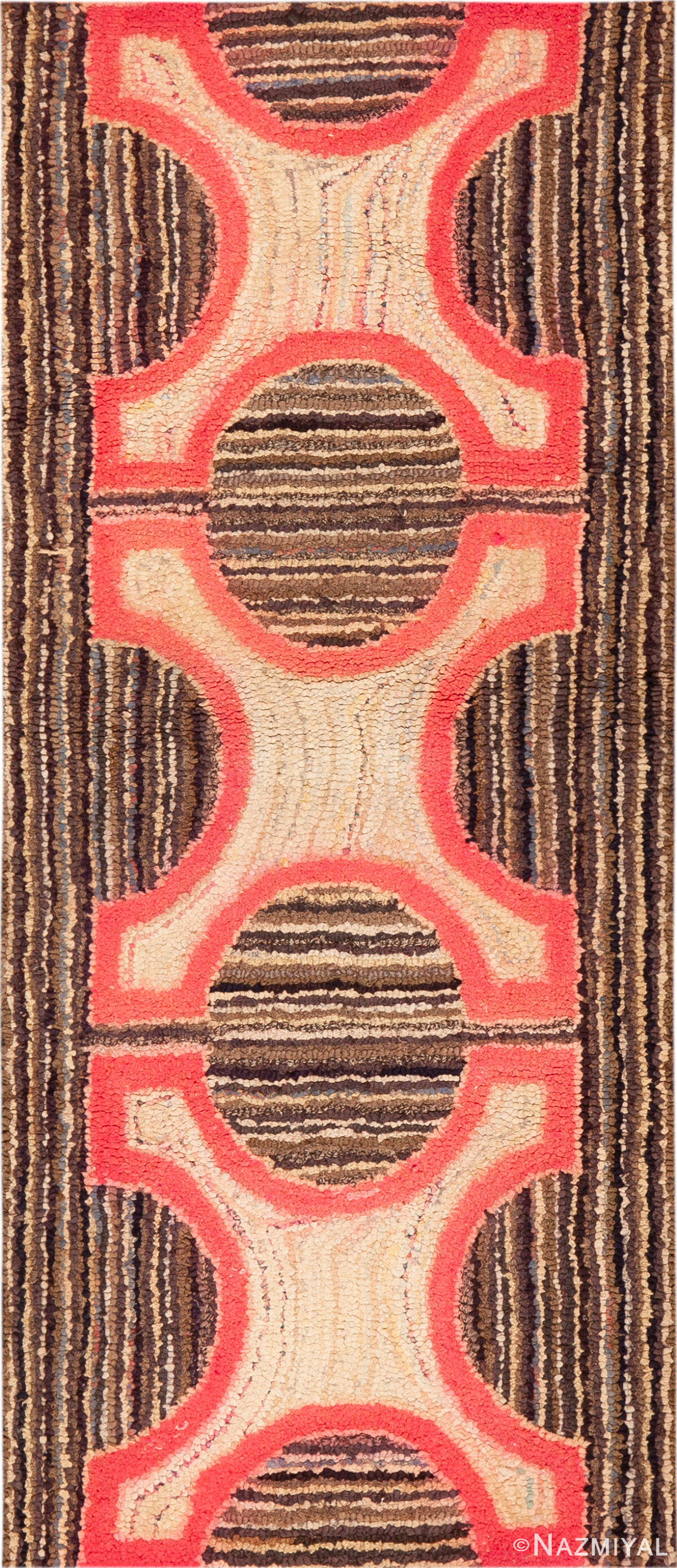 Antique American Hooked Rug 74146 by Nazmiyal Rugs