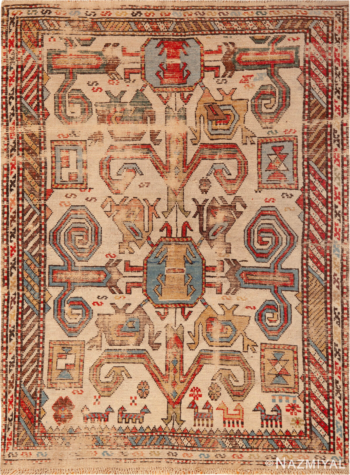 Antique Caucasian Darband Dagestan Rug 74167 by Nazmiyal Rugs