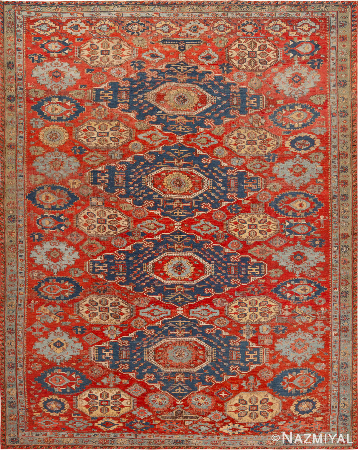 Antique Caucasian Soumak Rug 74075 by Nazmiyal Rugs
